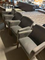 4 grijze stoffen eetkamerstoeltjes, Huis en Inrichting, Fauteuils, Ophalen, Minder dan 75 cm, 50 tot 75 cm