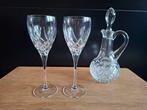Zo goed als nieuw: karaf + twee wijnglazen van loodkristal, Antiek en Kunst, Antiek | Glas en Kristal, Ophalen