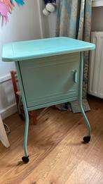 Nachtkastje, kastje Ikea, metaal, blauw, wieltjes, Ophalen, 70 cm of meer, Hout, 65 cm of meer