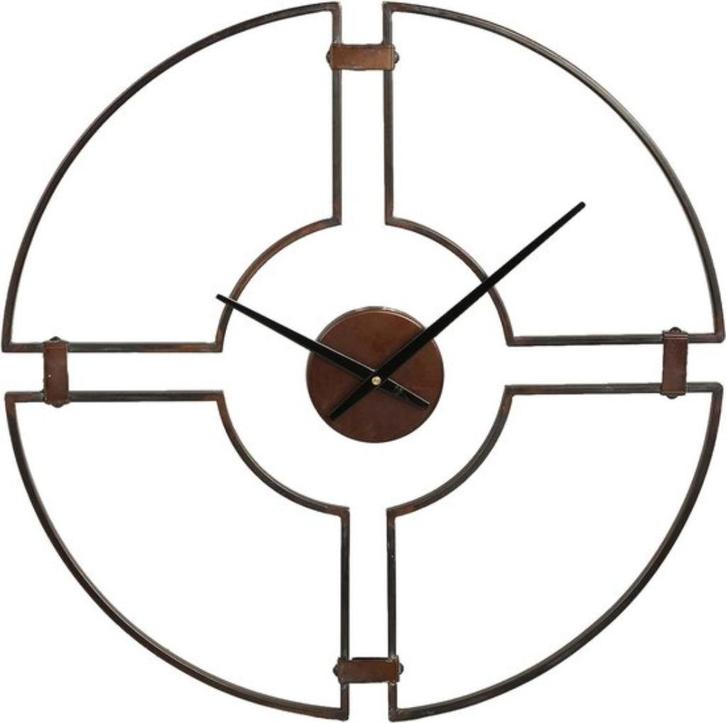 PTMD Mallis Ronde Wandklok 60,5 x 3 x 60,5 cm  Nieuw in Doos, Huis en Inrichting, Woonaccessoires | Klokken, Nieuw, Wandklok, Analoog