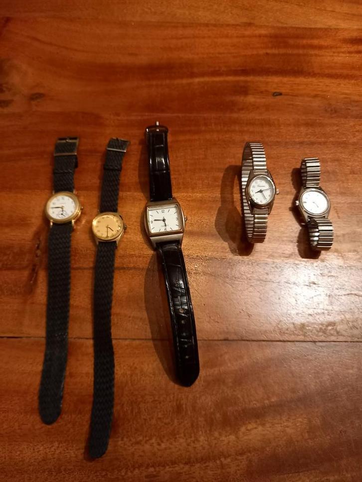 5 Dameshorloges - Diverse Merken, Sieraden, Tassen en Uiterlijk, Horloges | Dames, Gebruikt, Polshorloge, Overige merken, Staal