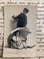 1917 Kindjes met paraplu - post aan een militair (II), Verzamelen, Ophalen of Verzenden, Voor 1920, Gelopen, Kinderen