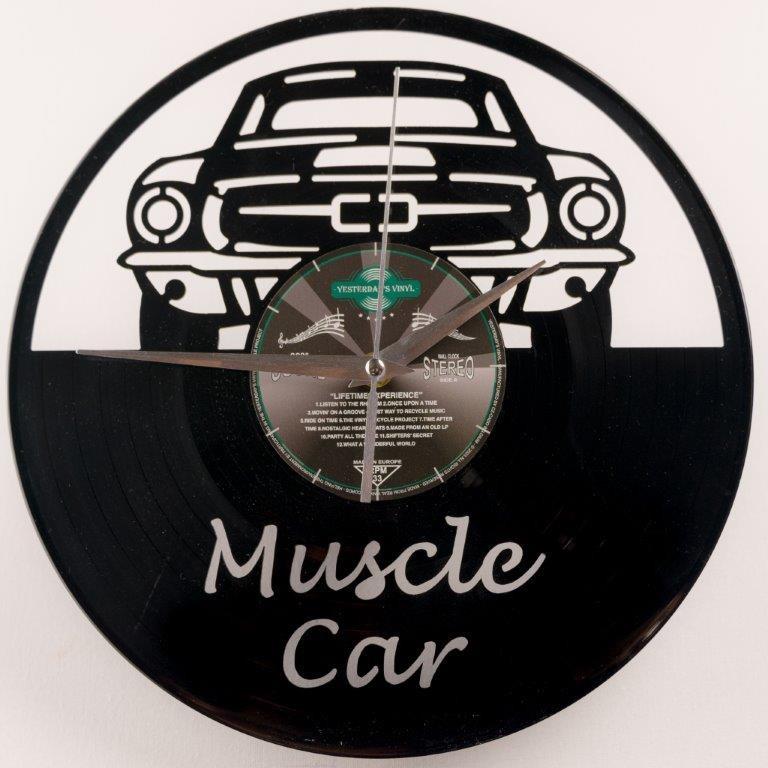 Ford Mustang Muscle Car Klok van vinyl wandklok decoratie, Info@deconoord.nl, Wandklok, Deco Noord, Nieuw