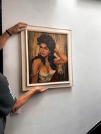 Vintage Retro Kitsch schilderij Zigeunerin Meisje Vrouw 60’s, Ophalen, Huis en Inrichting