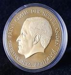 penning Prins Claus 1926-2002 verguld brons, Ophalen of Verzenden, Brons, Nederland