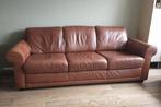 Longlife 3-zits leren bank, cognac., Huis en Inrichting, Ophalen, Gebruikt, Driepersoons, 75 tot 100 cm