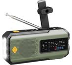 AM/FM Noodradio - Led Zaklamp - 2000Mah Powerbank - Groen, Ophalen of Verzenden, Nieuw, Radio