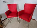 2 leren stoeltjes, Huis en Inrichting, Stoelen, Ophalen, Zo goed als nieuw, Twee