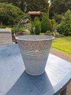 Zinken emmer, Tuin en Terras, Bloembakken en Plantenbakken, Gebruikt, Minder dan 30 cm, Minder dan 60 cm, Rond