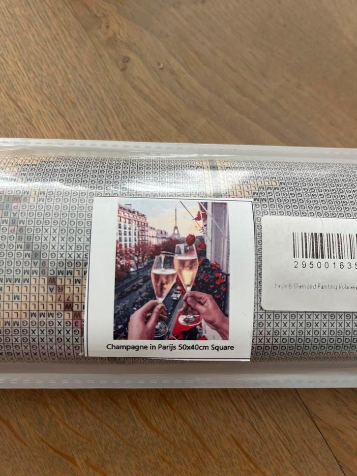 Diamond Painting - Champagne in Parijs 50x40cm, Hobby en Vrije tijd, Schilderen, Nieuw, Schilderen op nummer, Ophalen