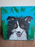 Border Collie Schilderij - 20x20cm, Ophalen of Verzenden