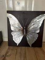 Aluminium vlinder op canvas, Ophalen of Verzenden