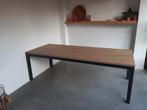 Tafel eiken 220x100x78 cm stalen frame, rechte poten, nieuw, Huis en Inrichting, Tafels | Eettafels, Ophalen, 50 tot 100 cm, Vijf personen of meer