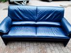 Blauwe leren Leolux Bora Bora tweepersoons bank., Huis en Inrichting, Ophalen, Gebruikt, 150 tot 200 cm, Tweepersoons