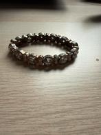 Vintage Zilveren Armband met Strass, Ophalen, Gebruikt, Zilver, Met strass