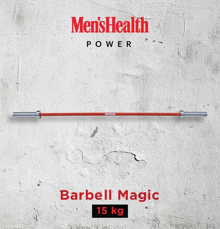 Men's Health Barbell Magic - Red- 15KG, Sport en Fitness, Fitnessmaterialen, Nieuw, Halterstangen, Armen, Benen, Borst, Buik, Rug