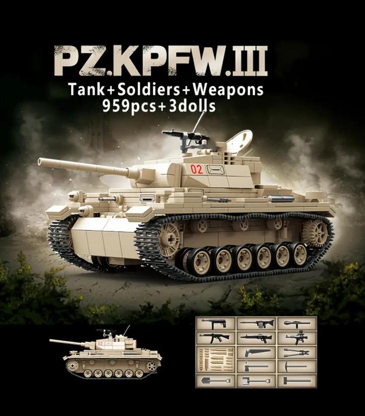 WW2 Duitse PZKPFW lll Lego MOC BRICKS, Verzamelen, Militaria | Tweede Wereldoorlog, Landmacht, Nederland, Ophalen of Verzenden