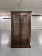 Vintage vitrinekast/ boekenkast – jaren ’80/’90 –donker hout, Ophalen, Zo goed als nieuw, 25 tot 50 cm, 50 tot 100 cm