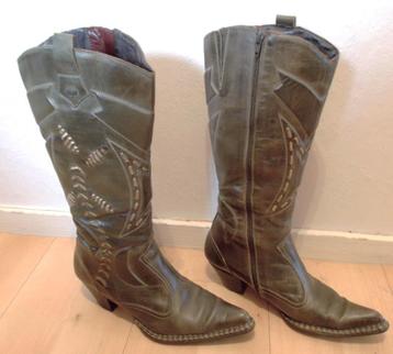 Stoere groene leren cowboy/western laarzen van Pikolinos! 38 beschikbaar voor biedingen