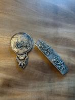 Vintage Hans Jensen Verzilverde Spiegel & Kamset, Ophalen of Verzenden, Zilver, Overige typen, Verguld