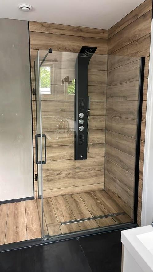 Balmani douchescherm en deur 120x90, Doe-het-zelf en Verbouw, Sanitair, Zo goed als nieuw, Douche, Glas, Ophalen