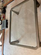 Glazen salontafel met brons, Ophalen, 100 tot 150 cm, 50 tot 100 cm, Zo goed als nieuw