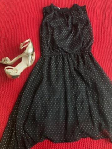 Zwarte feest jurk met stippen van Royal Rebels mt.152/158 beschikbaar voor biedingen
