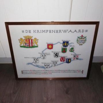 Handgeborduurd schilderij De Krimpenerwaarde  beschikbaar voor biedingen