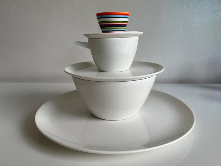 6-delig Rörstrand Origo Ontbijtset Eierdop Kop Bord Häberli, Huis en Inrichting, Keuken | Servies, Nieuw, Compleet servies, Porselein