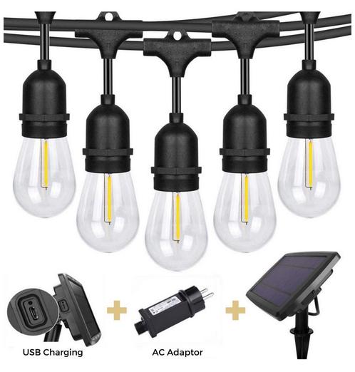 Ozocozy 10M Solar tuinverlichting - LED, Tuin en Terras, Buitenverlichting, Zo goed als nieuw, Hanglamp, Kunststof, Minder dan 50 watt
