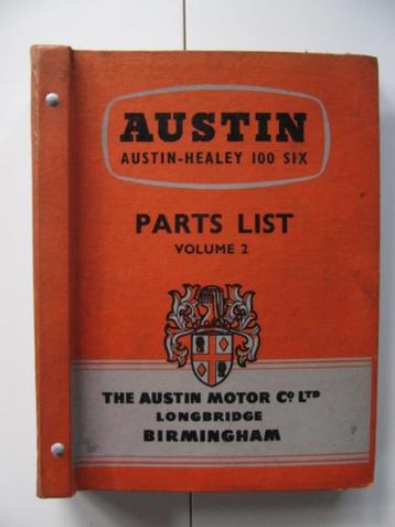 Austin Healey 100 Six AKD 1432 Parts List Volume 2 beschikbaar voor biedingen