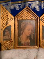 Antiek religieus 3 luik reis altaar italie verguld, Ophalen of Verzenden