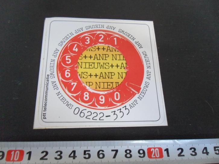 sticker PTT Telecom ANP Nieuws 06222-333, Verzamelen, Stickers, Zo goed als nieuw, Bedrijf of Vereniging, Ophalen