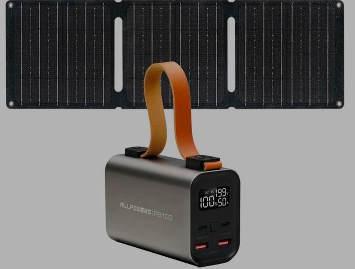 ALLPOWERS PB100 Powerbank + SP001 Zonnepaneel, Caravans en Kamperen, Kampeeraccessoires, Nieuw, Ophalen of Verzenden