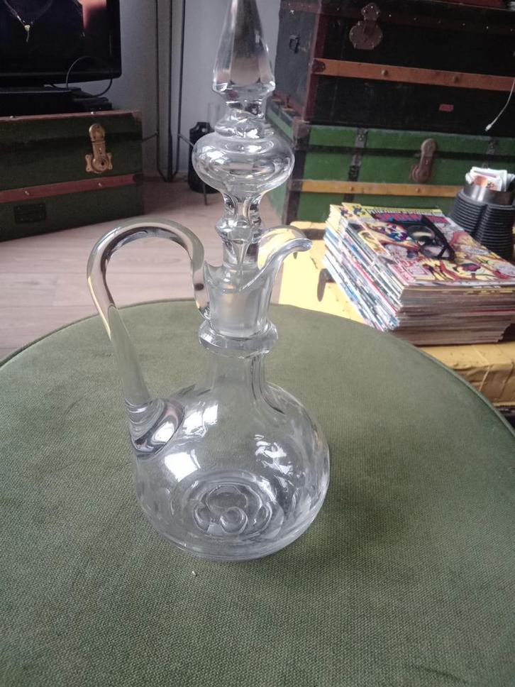 Oude Deense glazen karaf met belletjes, Antiek en Kunst, Antiek | Glas en Kristal, Ophalen of Verzenden