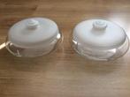 2 koekschalen mat deksel J. Boon Leerdam, Ophalen of Verzenden