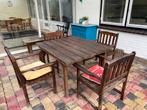 Houten Tuinset - Compleet, Tuin en Terras, Tuinsets en Loungesets, Ophalen, 4 zitplaatsen, Gebruikt, Eettafel