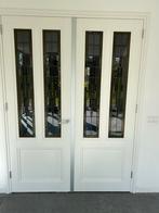 Dubbele binnendeuren Weekamp met glas in lood. Topkwaliteit, Deurkozijn, Ophalen of Verzenden, Zo goed als nieuw, 150 tot 225 cm