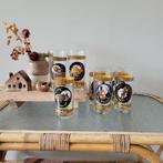 Reims France Glazen met Dieren - 7 Stuks, Antiek en Kunst, Antiek | Glas en Kristal, Ophalen of Verzenden