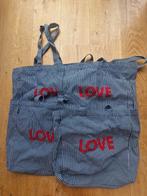 Nieuw! 4 x textielen Jan shopper blauw wit rood. Strandtas., Sieraden, Tassen en Uiterlijk, Tassen | Damestassen, Ophalen of Verzenden