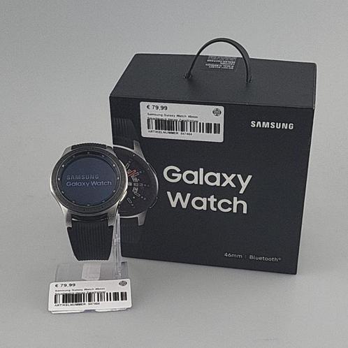 Samsung Galaxy Watch 46mm Smartwatch Heren Zwart/Zilver, Sieraden, Tassen en Uiterlijk, Smartwatches, Zo goed als nieuw