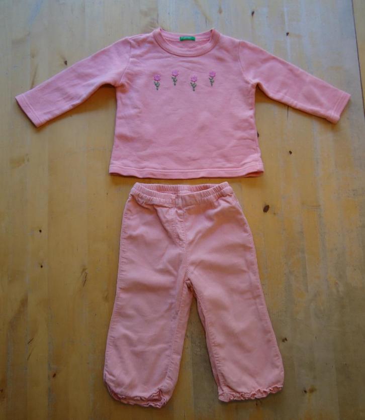 Leuk setje United Colors of Benetton maat 80 (Z1XC), Kinderen en Baby's, Babykleding | Maat 80, Gebruikt, Meisje, Setje, Ophalen of Verzenden