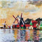 Zaans buurtje -  Kunstenaar: Wil Wielinga, Antiek en Kunst, Kunst | Schilderijen | Modern, Ophalen of Verzenden