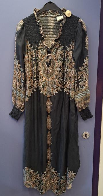 Gustav luxe boho jurk maxi zwart paisley cupro S-M art 49433 beschikbaar voor biedingen