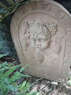 oud TERRACOTTA ORNAMENT met ENGELENHOOFD / engel, tuin, Tuin en Terras, Ophalen, Zo goed als nieuw