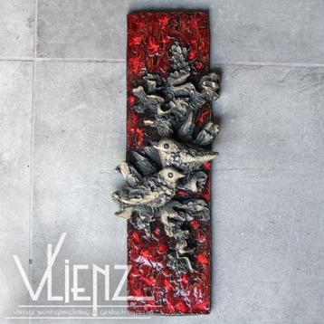 Vintage, retro, midcentury wandsculptuur vogels Ars Munda beschikbaar voor biedingen