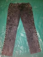 Grijze jeans met studs en gaten L, Verzenden, Overige jeansmaten, Unknown, Grijs