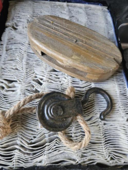 Mooi setje 2 x katrol met touw in zeer nette staat...., Huis en Inrichting, Woonaccessoires | Wanddecoraties, Gebruikt, Ophalen of Verzenden