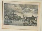 Orig. Gravure ingekleurd ALKMAAR KANAALZIJDE 1858. Oeder, Antiek en Kunst, Kunst | Etsen en Gravures, Ophalen
