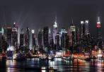 New York fotobehang at night, New York behang Fotobehang4you, Verzenden, Minder dan 10 m², New York, uitzicht